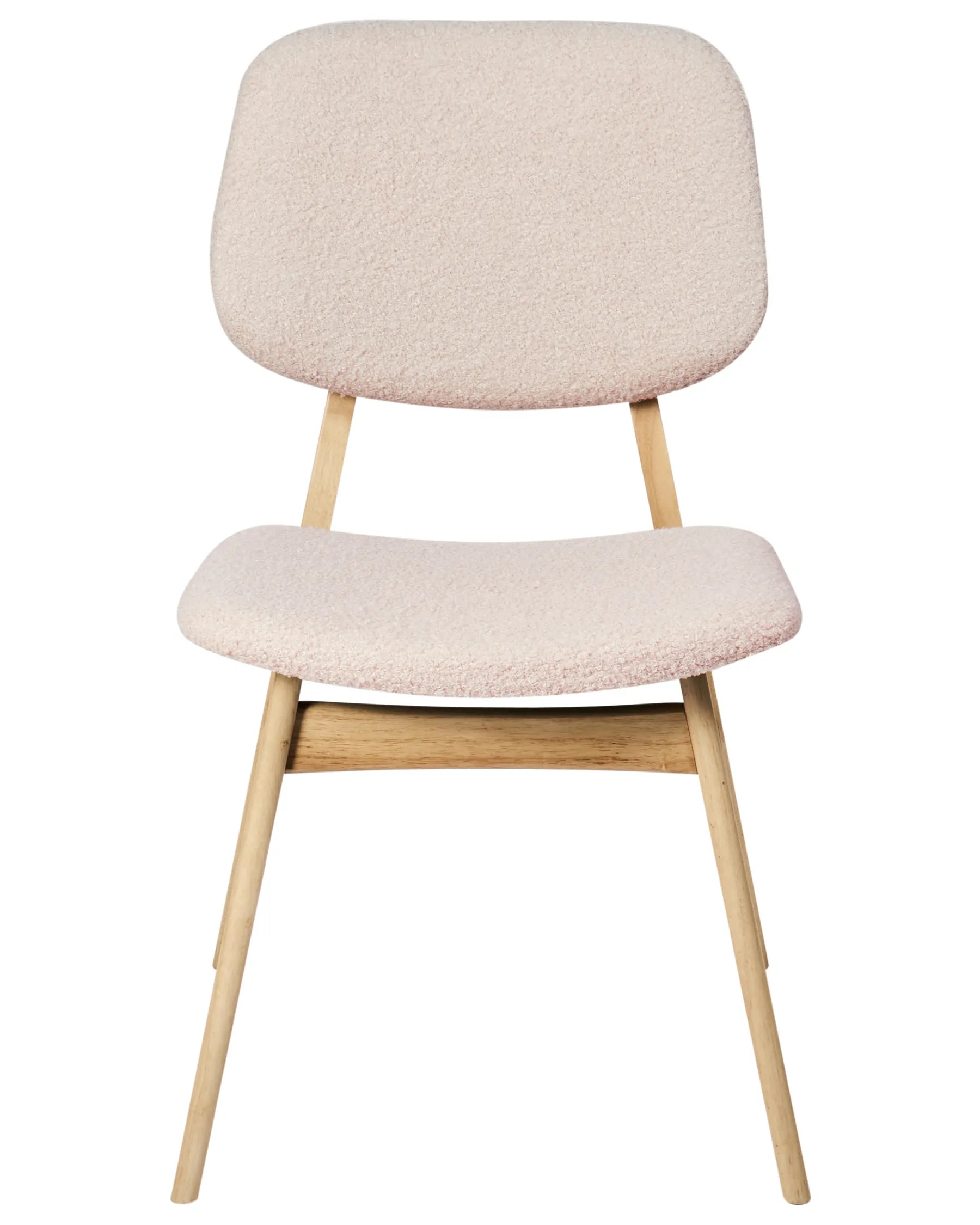 Set of 2 Dining Chairs Wood Light Brown/ Beige