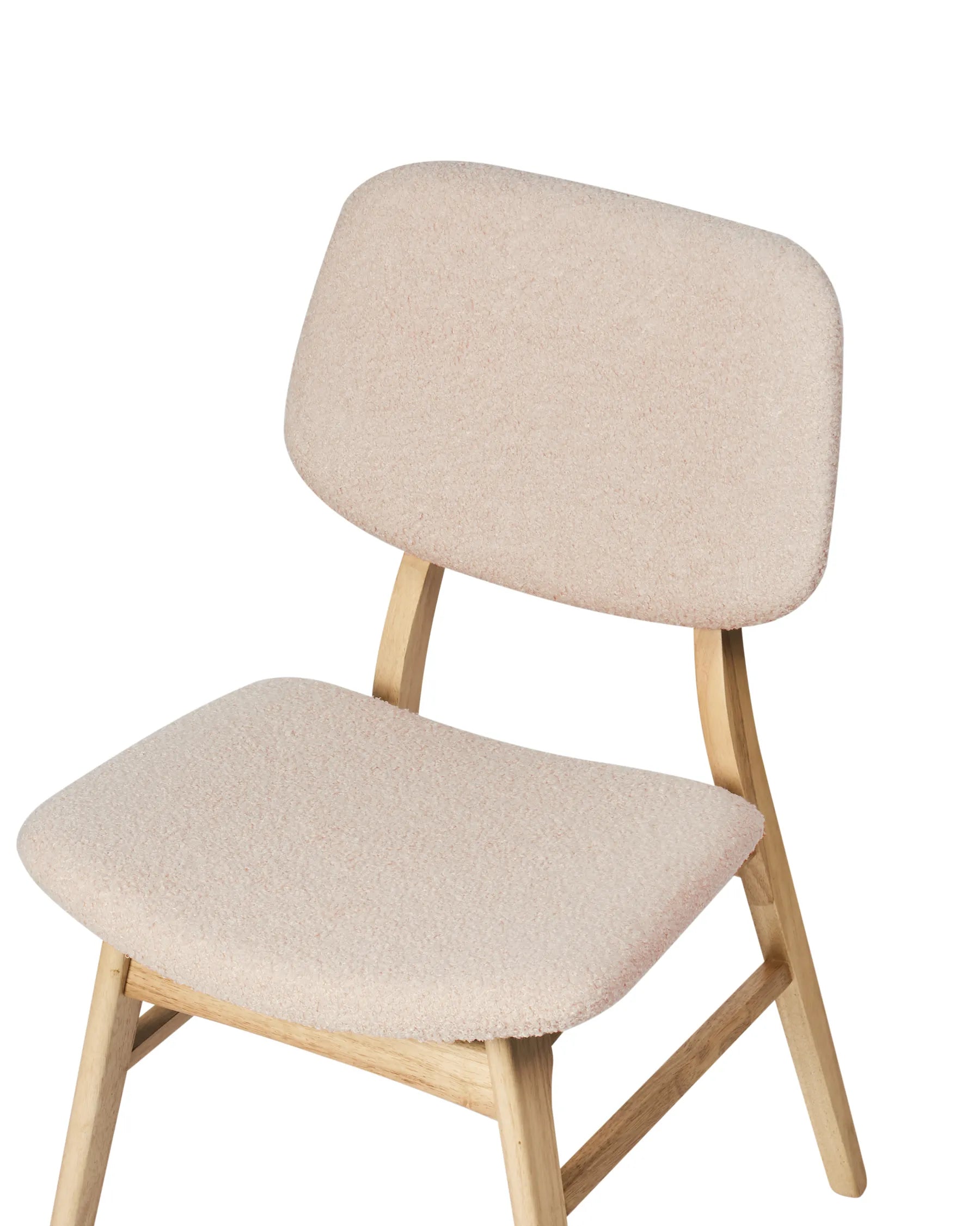 Set of 2 Dining Chairs Wood Light Brown/ Beige