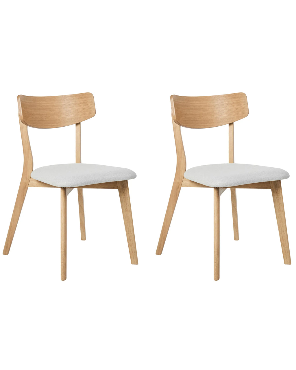 Set of 2 Dining Chairs Wood Light Grey