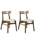 Set of 2 Dining Chairs CYNTHIANA Wood Light Beige