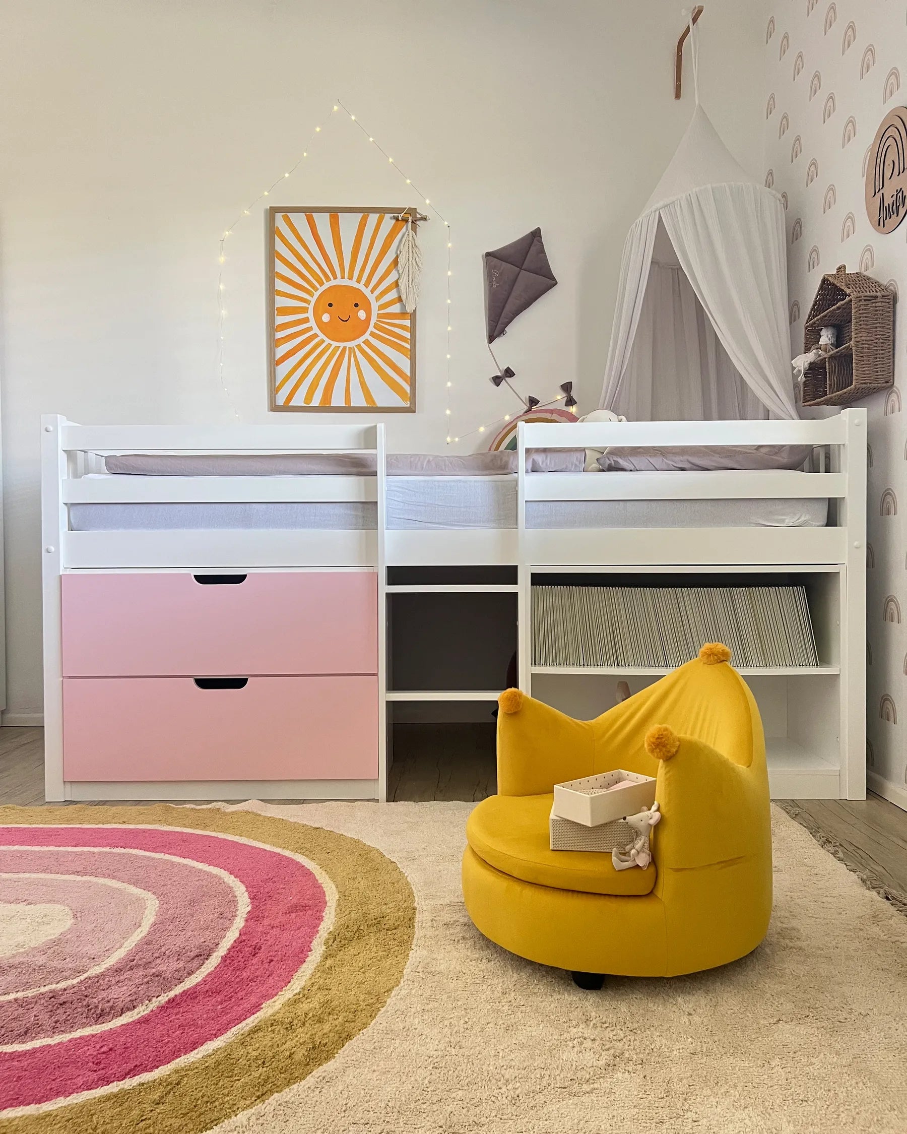 Kids Chair Crown VEGA Velvet Yellow