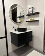 Wall Mounted Vanity Unit QUINTELA 80 cm Black