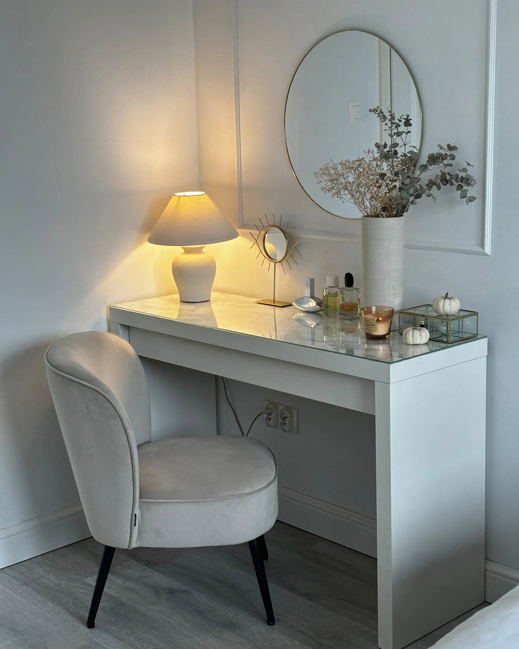 Armchair VOSS Velvet Light Grey