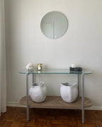 Console Table LOVELL Tempered Glass Silver