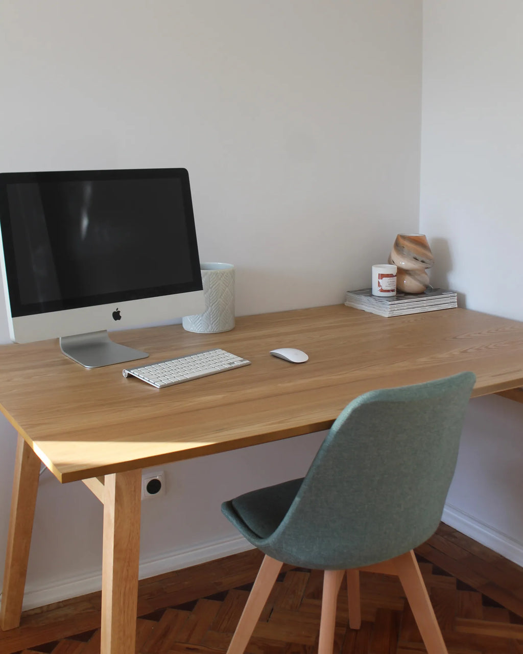 Dining Table VARLEY Natural Ash Wood 150 cm 90 cm