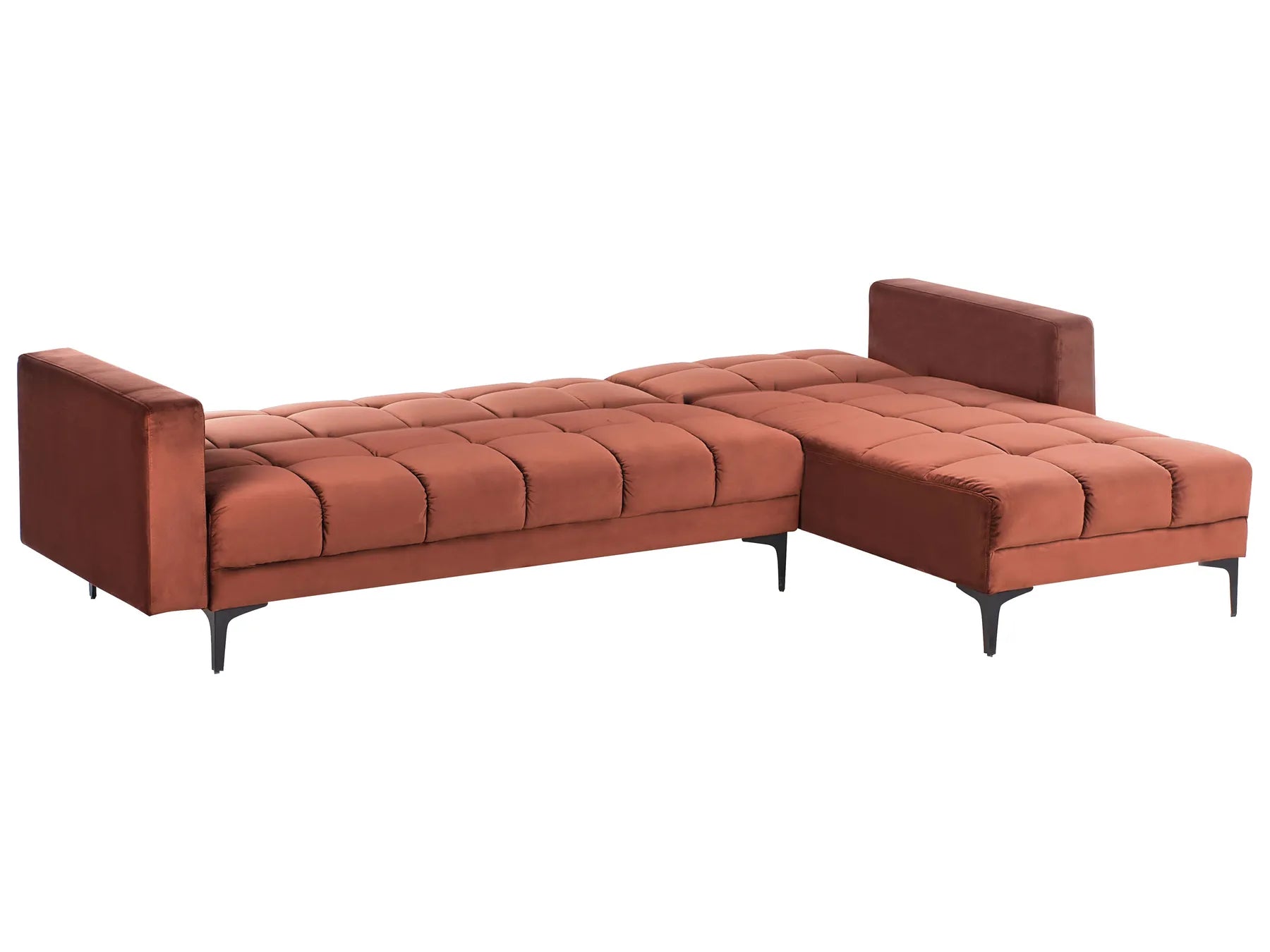 Modular Corner Sofa Bed 4 Seater ALNES Velvet Light Red