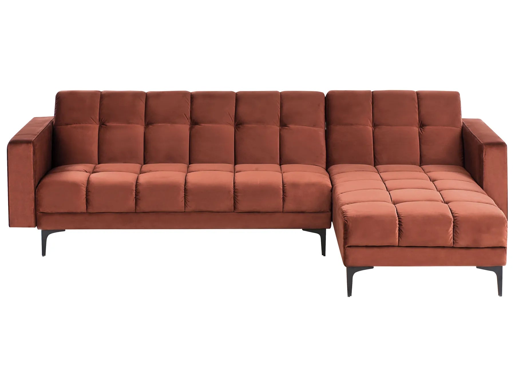 Modular Corner Sofa Bed 4 Seater ALNES Velvet Light Red