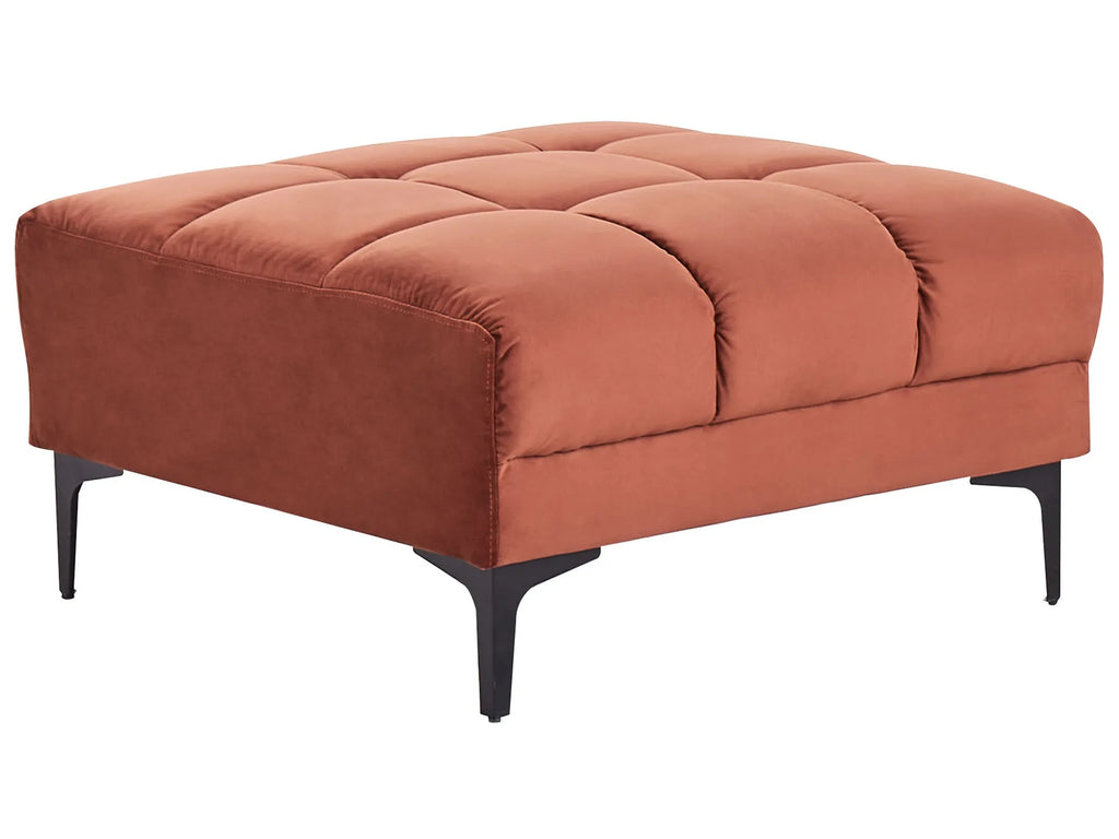 Modular Corner Sofa Bed 4 Seater ALNES Velvet Light Red Left Hand