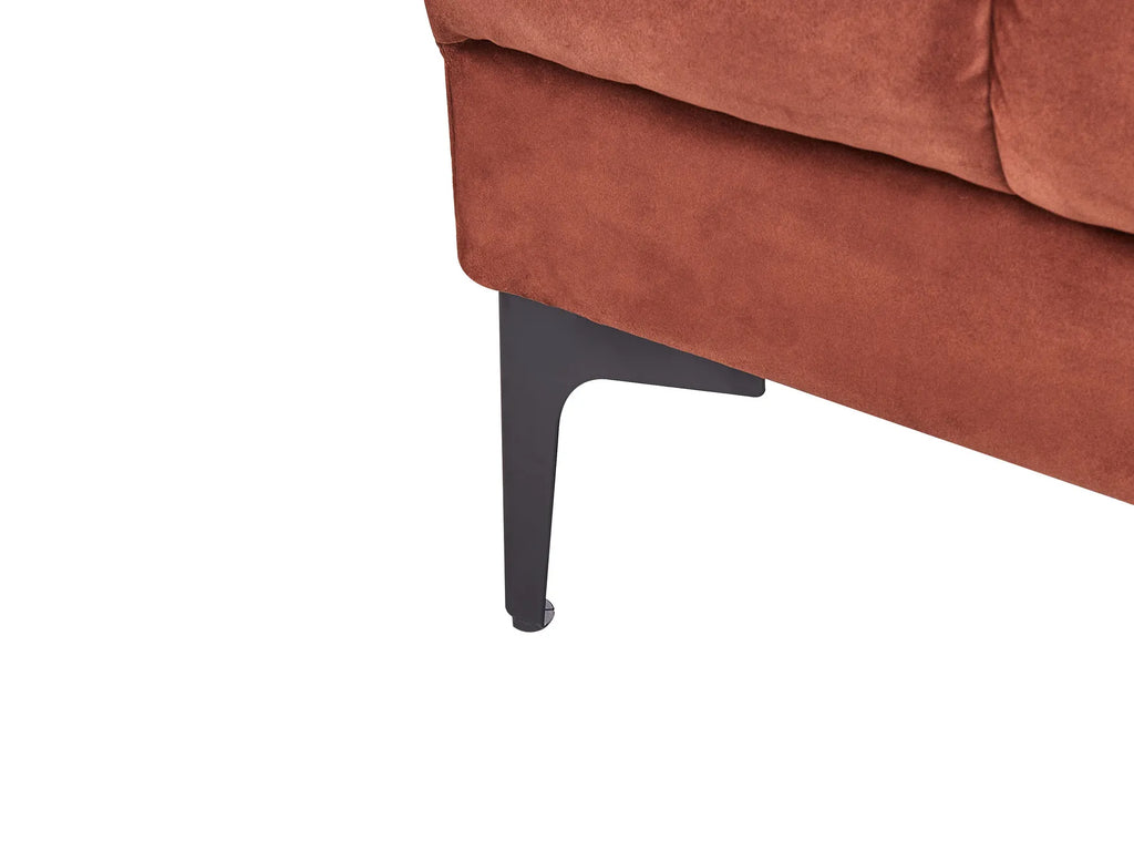 Modular Corner Sofa Bed 4 Seater ALNES Velvet Light Red Left Hand