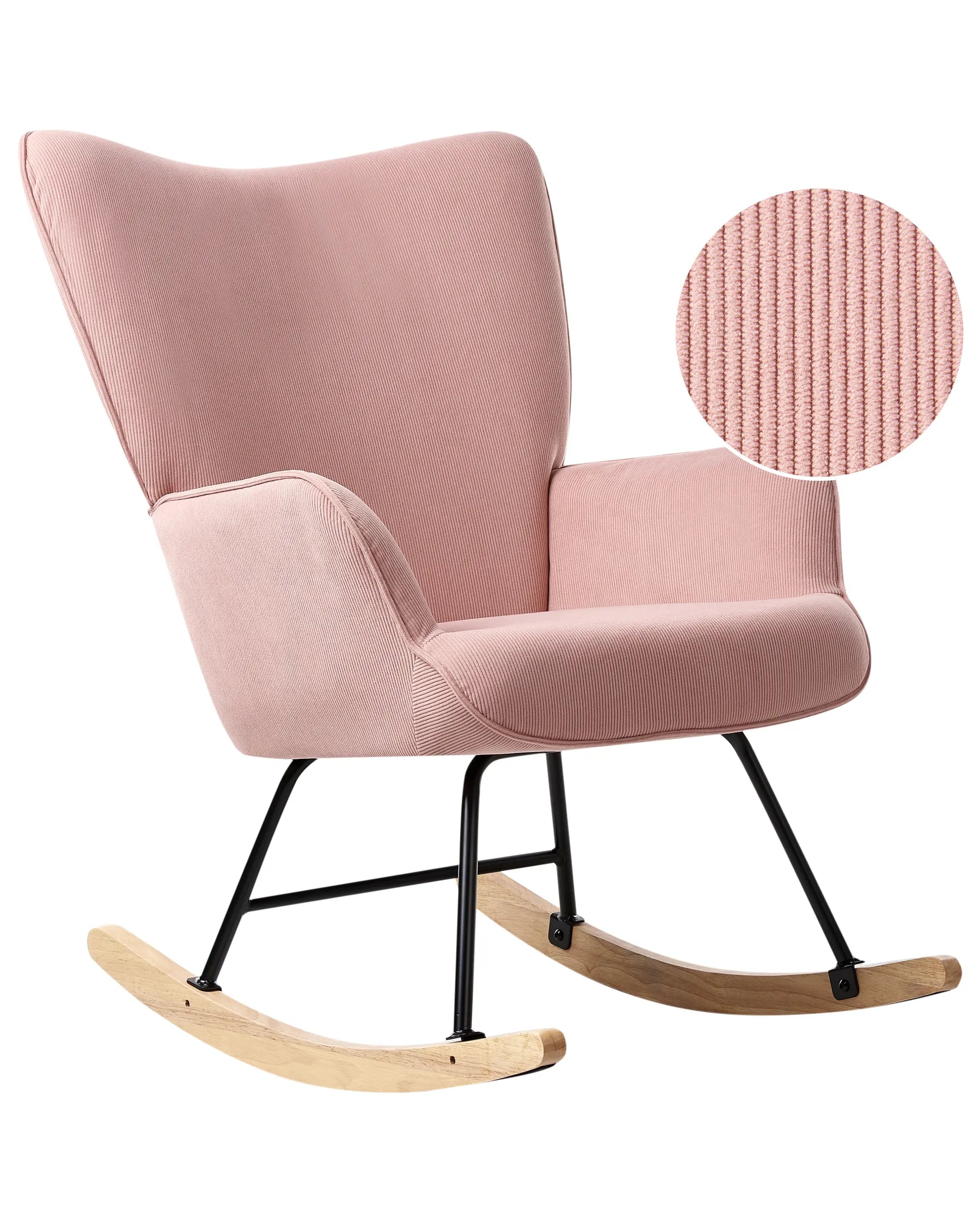 Rocking Chair ARSET Corduroy Pink