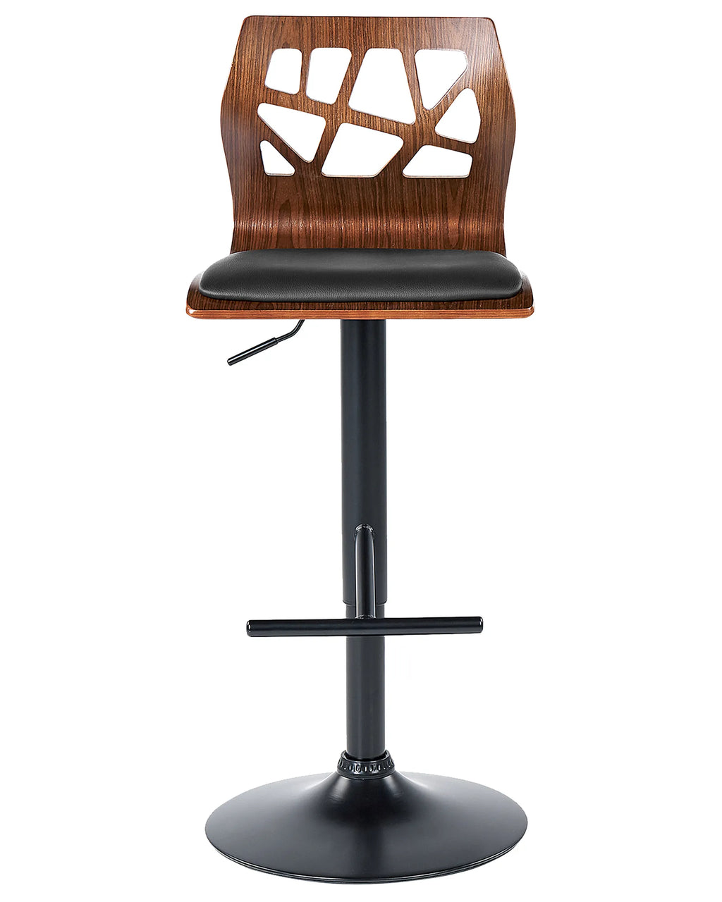 Set of 2 Bar Chairs PETERSBURG Faux Leather Swivel Black