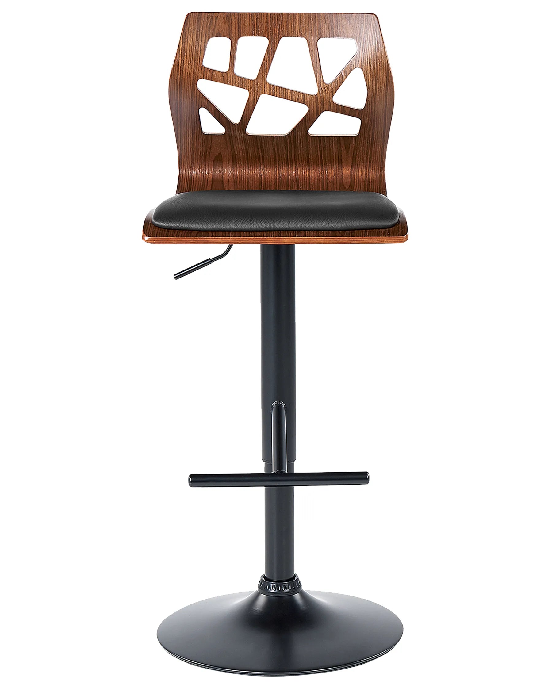 Set of 2 Bar Chairs PETERSBURG Faux Leather Swivel Black