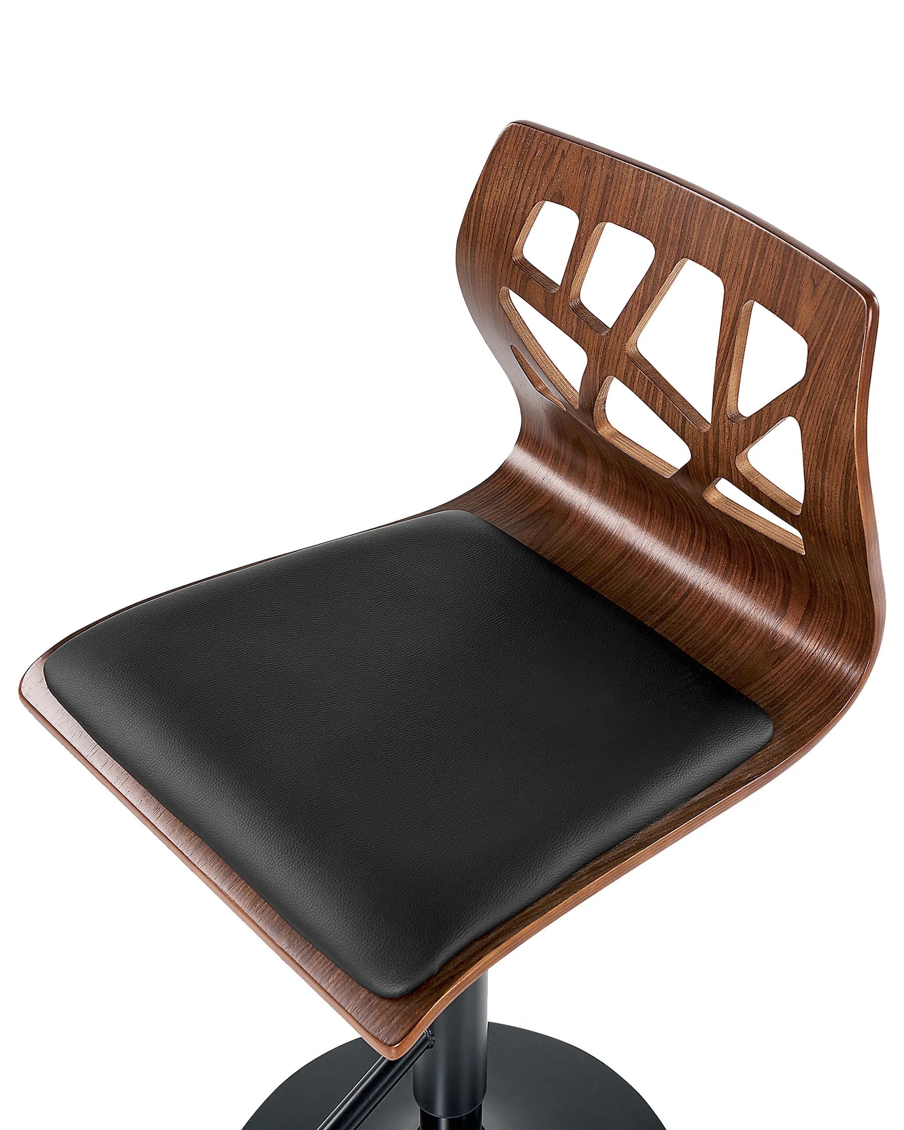 Set of 2 Bar Chairs PETERSBURG Faux Leather Swivel Black