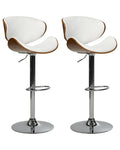 Set of 2 Bar Chairs ROTTERDAM Faux Leather Swivel White