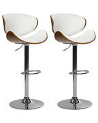 Set of 2 Bar Chairs ROTTERDAM Faux Leather Swivel White