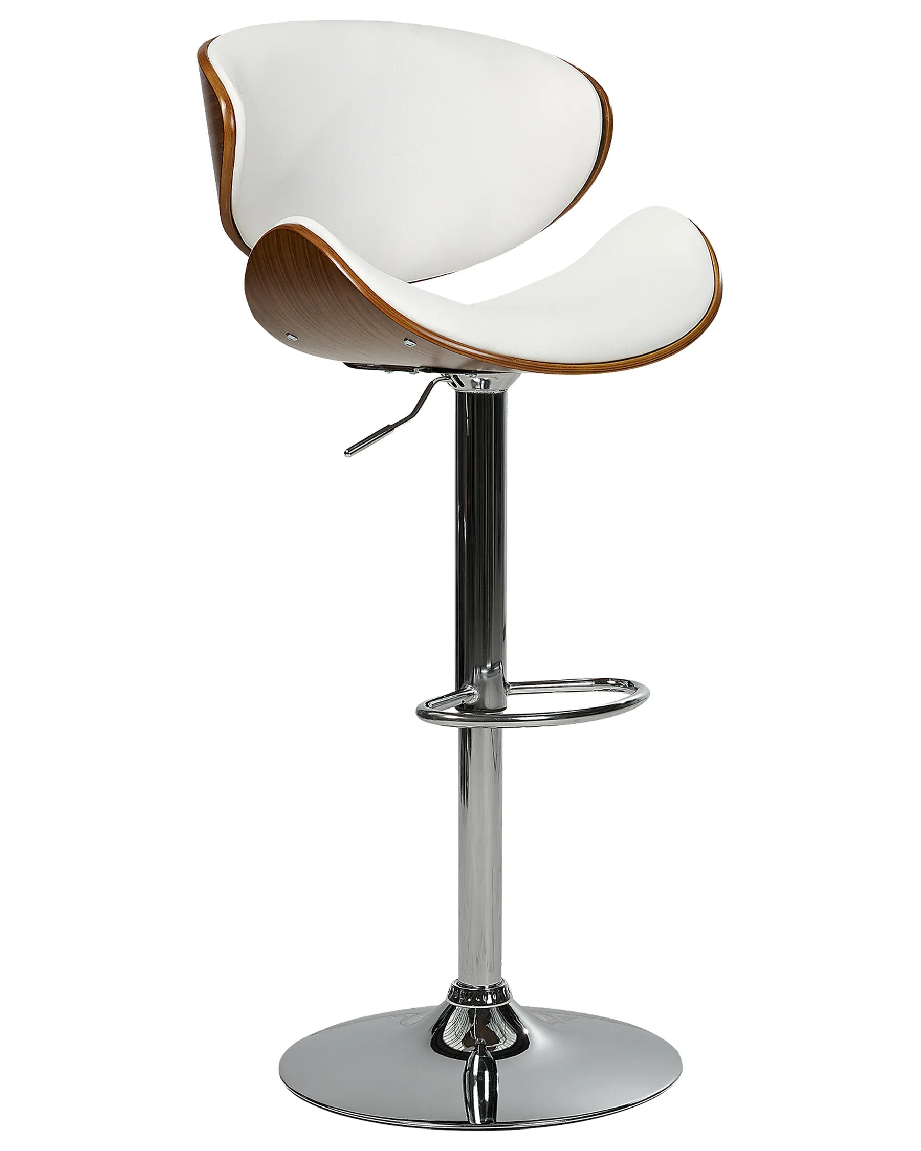 Set of 2 Bar Chairs ROTTERDAM Faux Leather Swivel White