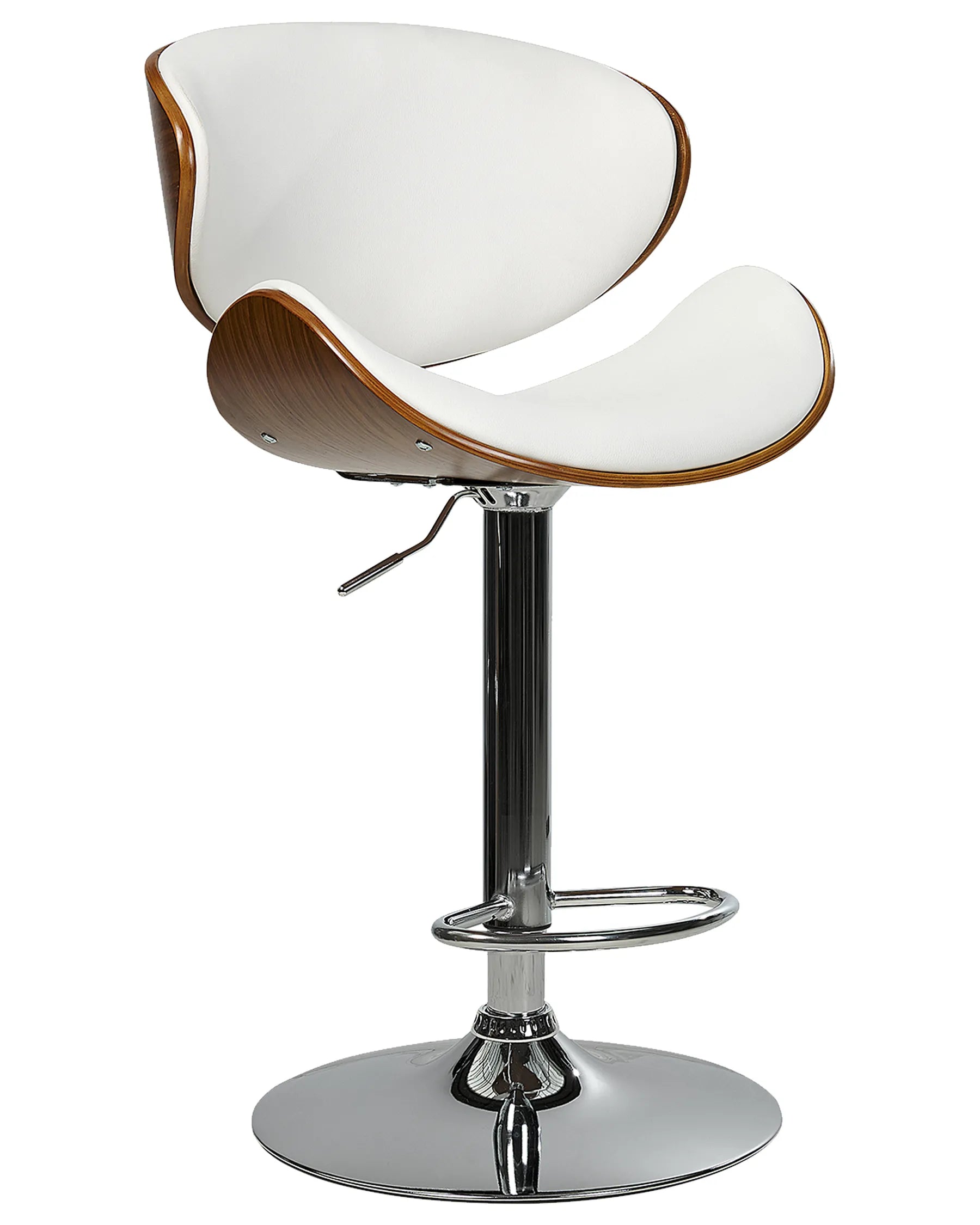 Set of 2 Bar Chairs ROTTERDAM Faux Leather Swivel White