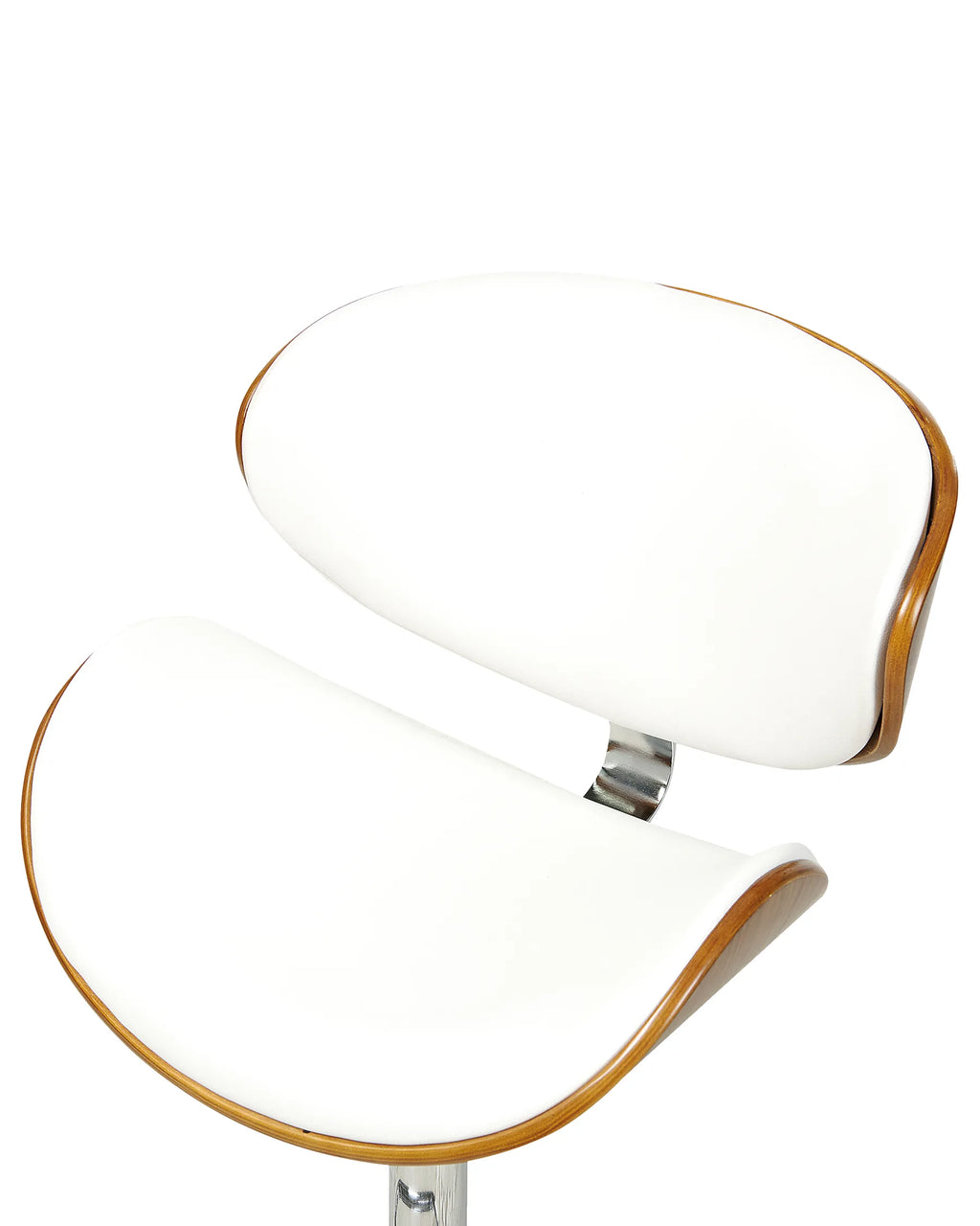 Set of 2 Bar Chairs ROTTERDAM Faux Leather Swivel White