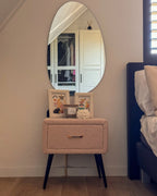 1 Drawer Bedside Table FLAYAT Boucle Beige