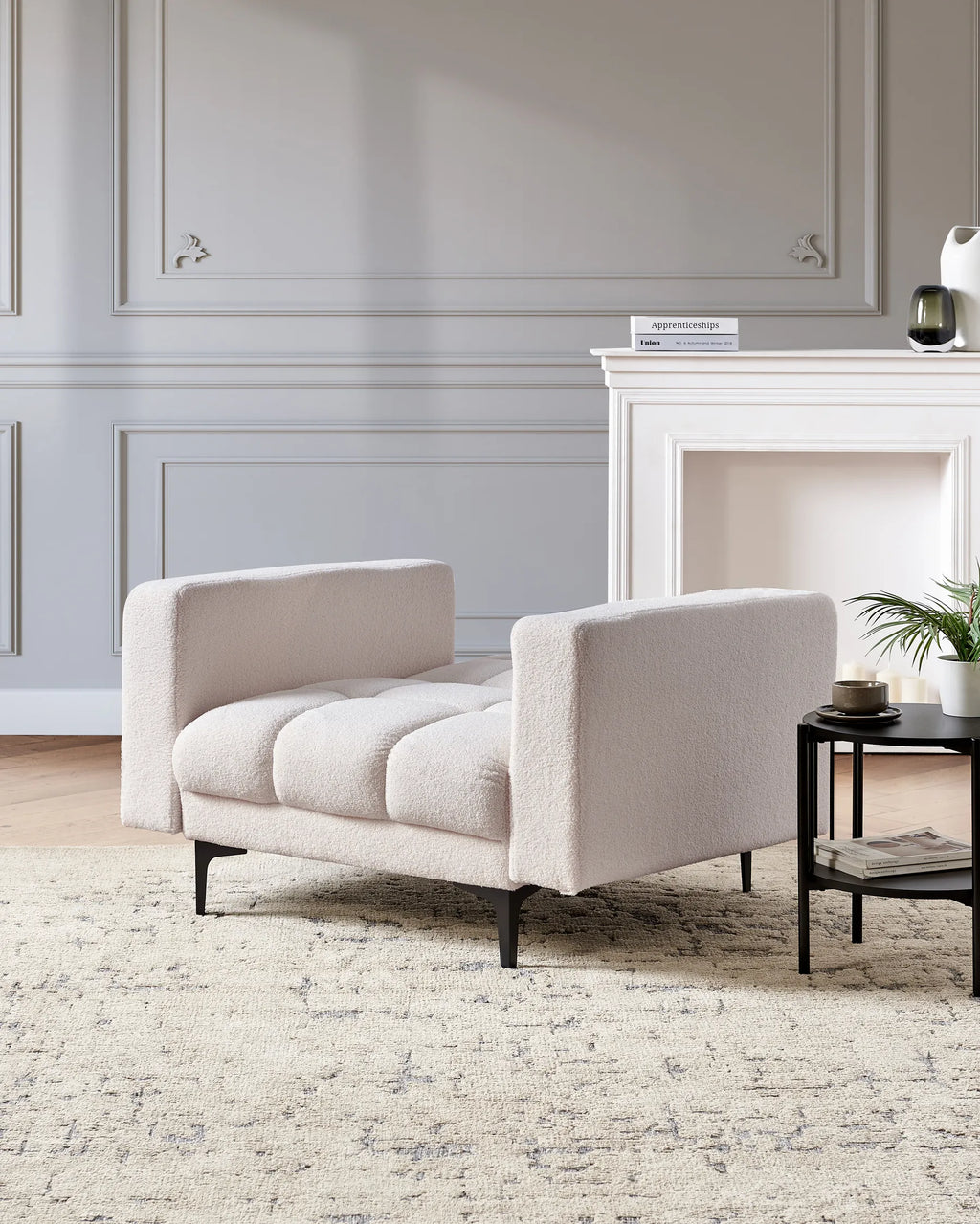 Armchair ALNES Boucle White