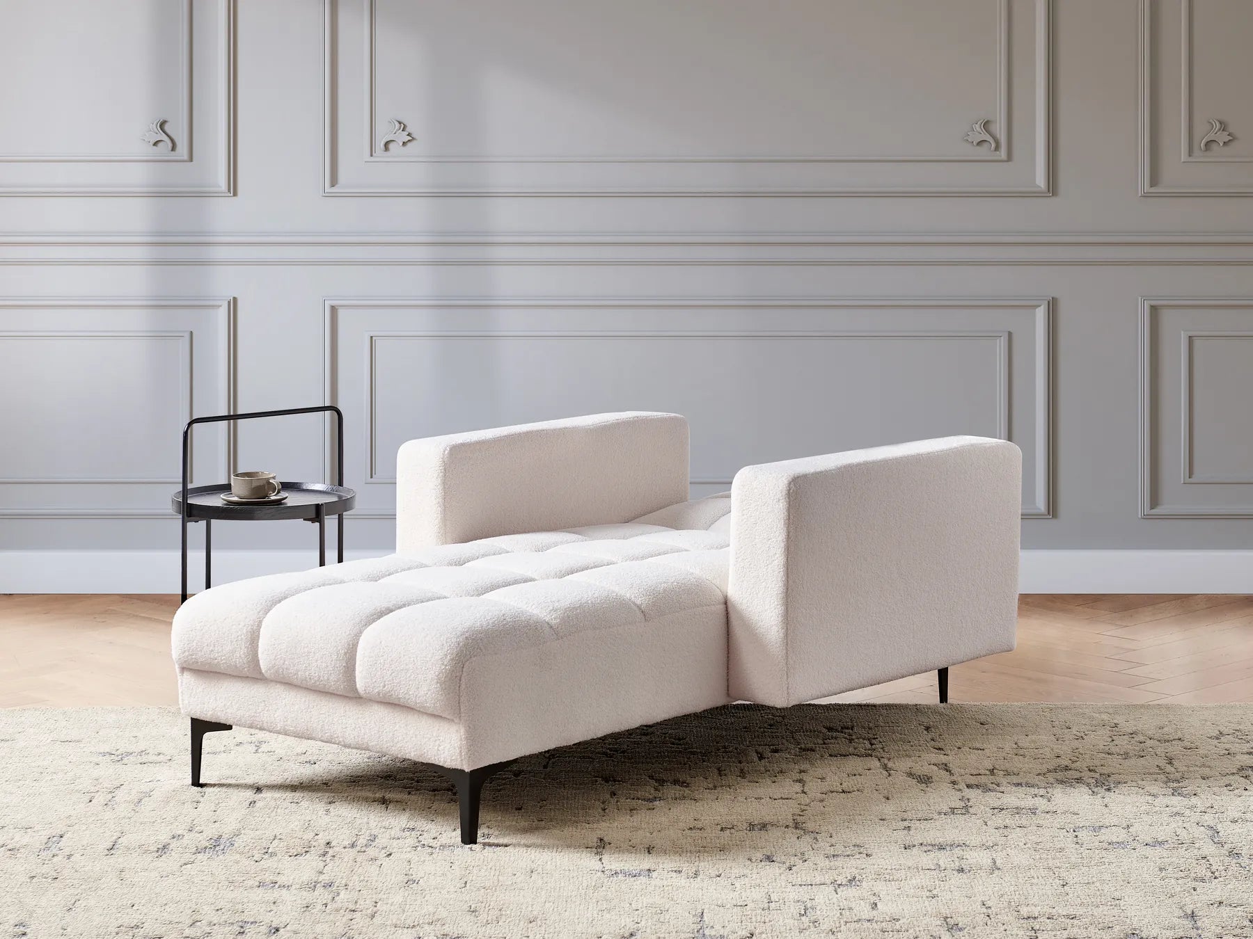 Chaise Longue ALNES Boucle White