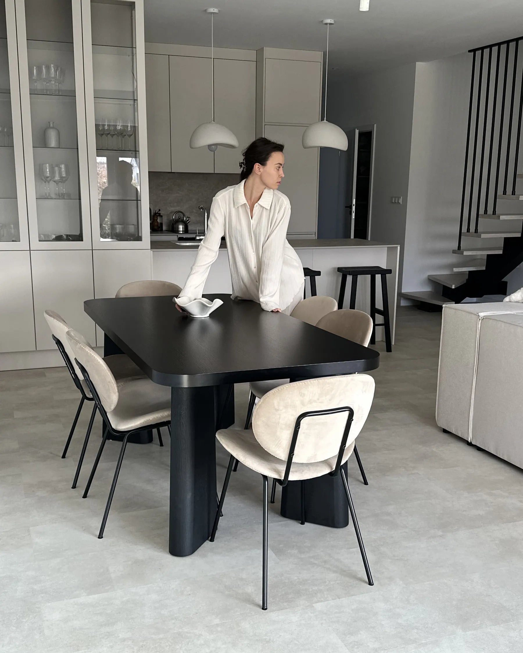 Dining Table ATLIN Black 180 cm 90 cm