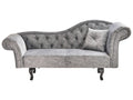 Right-Hand Chaise Lounge LATTES Velvet Grey with Cushion
