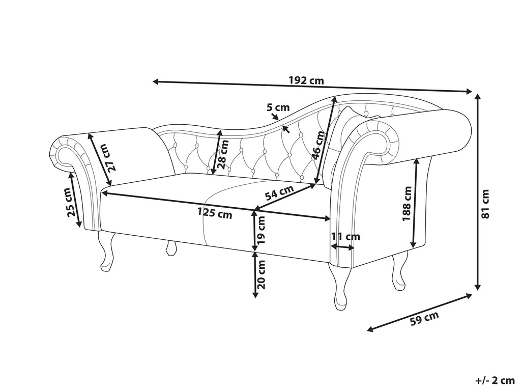 Right-Hand Chaise Lounge LATTES Velvet Grey with Cushion