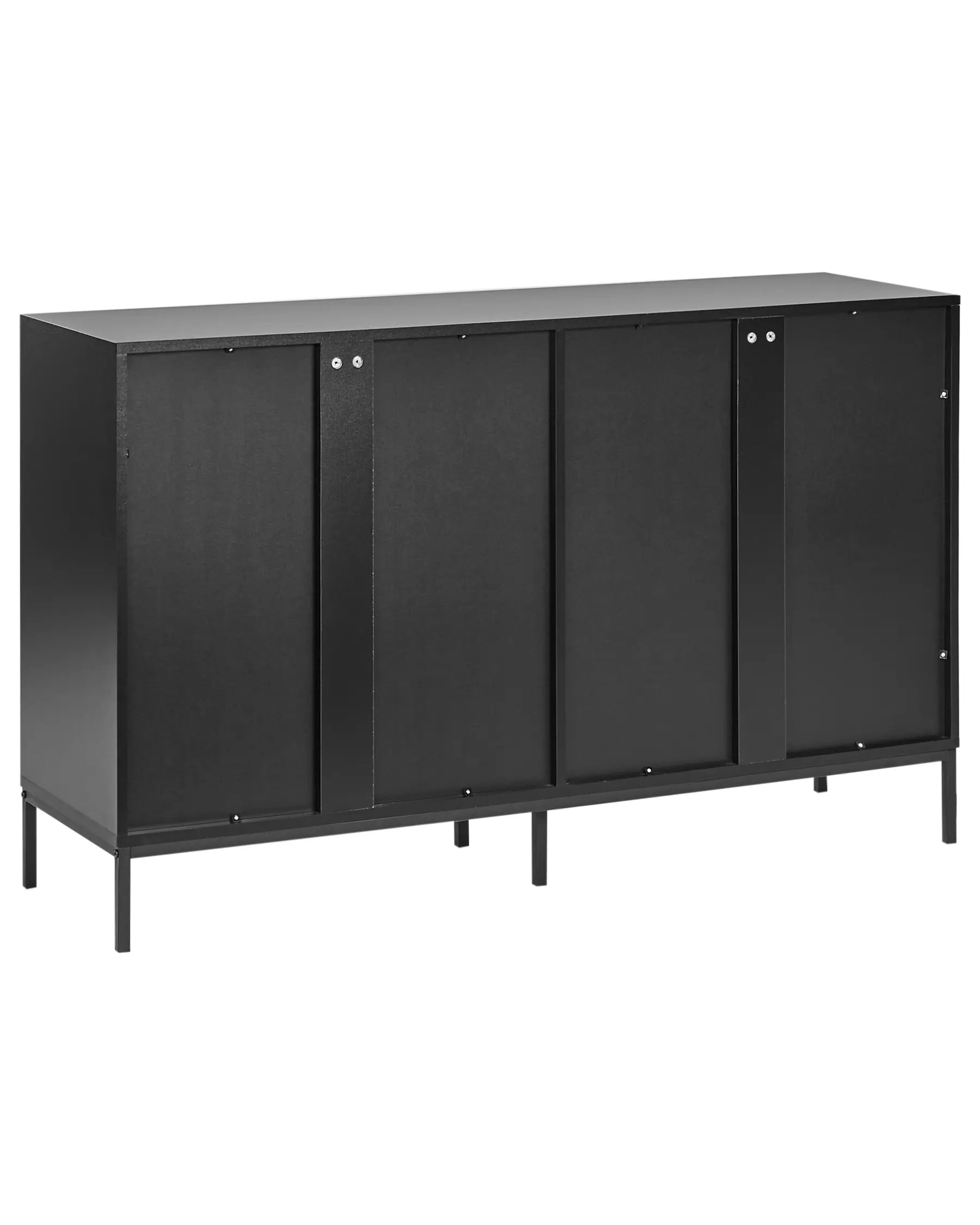 Glass Display Sideboard LANGFORD 137 cm Black