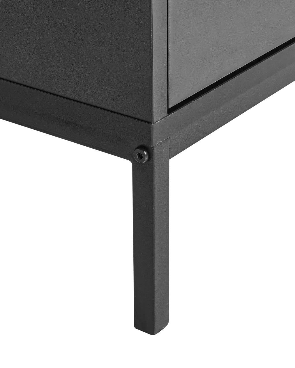 Glass Display Sideboard LANGFORD 137 cm Black