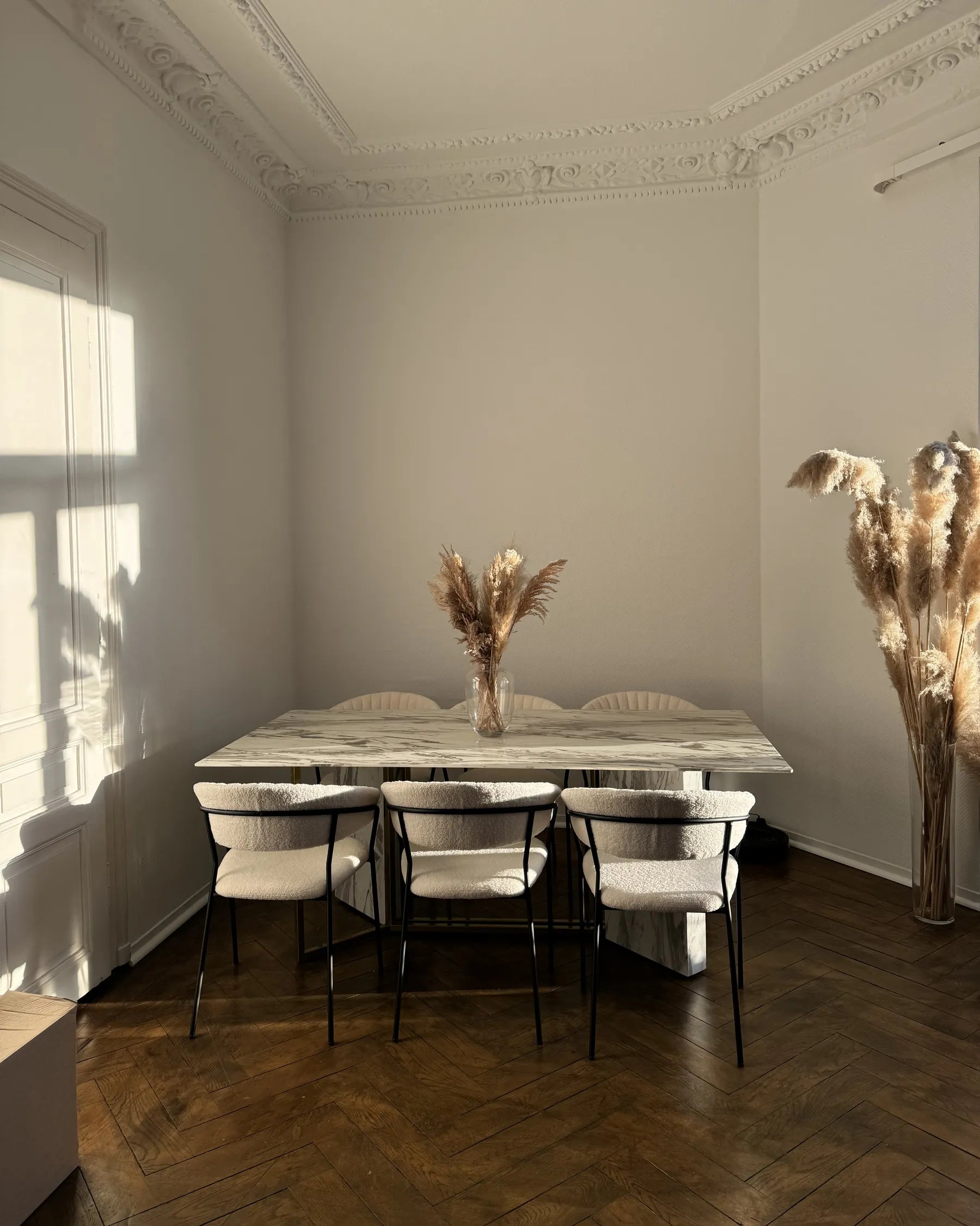 Dining Table CALCIO White Marble 200 cm 100 cm