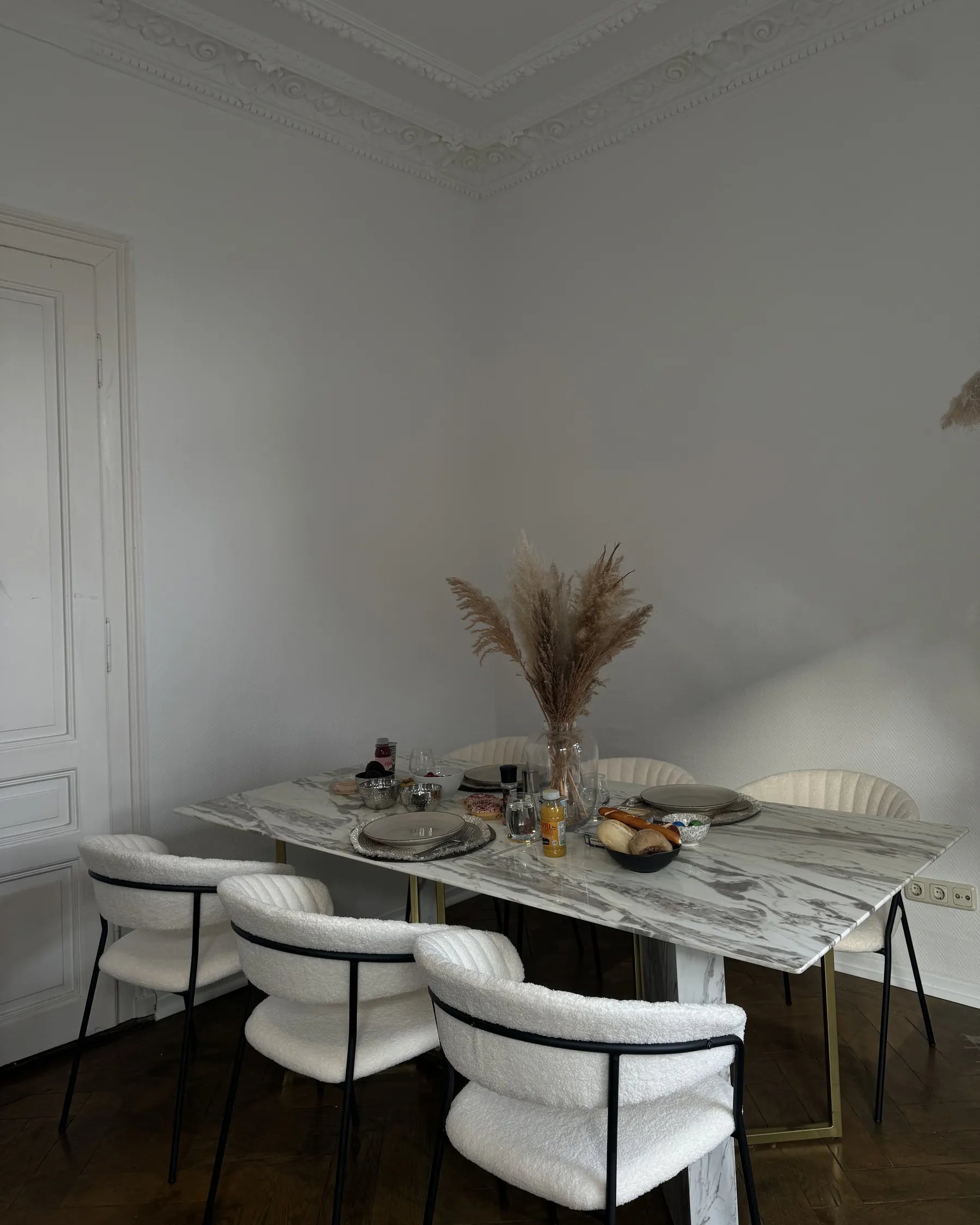 Dining Table CALCIO White Marble 200 cm 100 cm