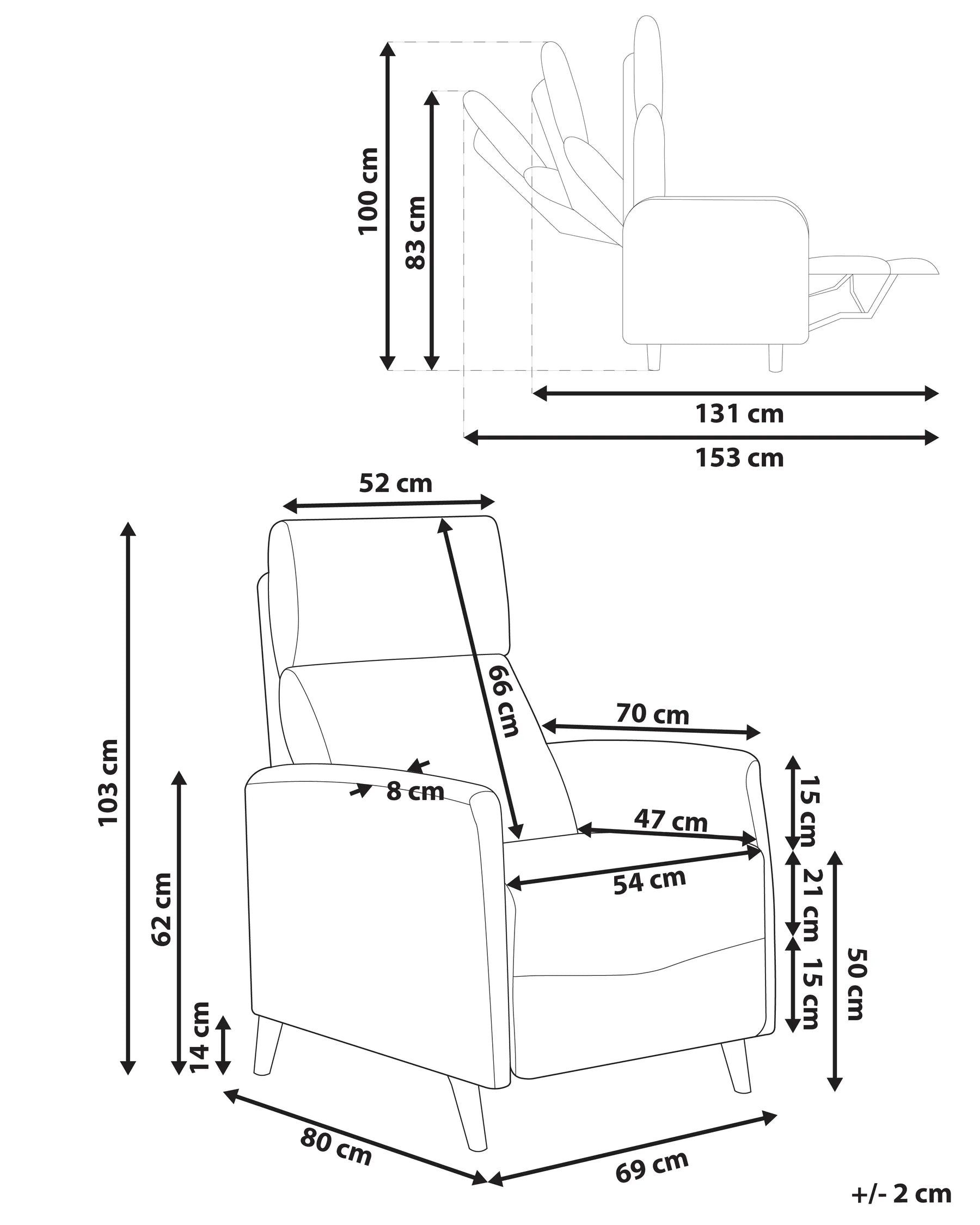 Recliner Chair SELVIK With Footrest Fabric Taupe