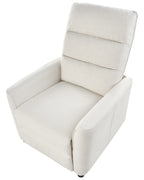 Recliner Chair SANDE With Footrest Fabric Off-White