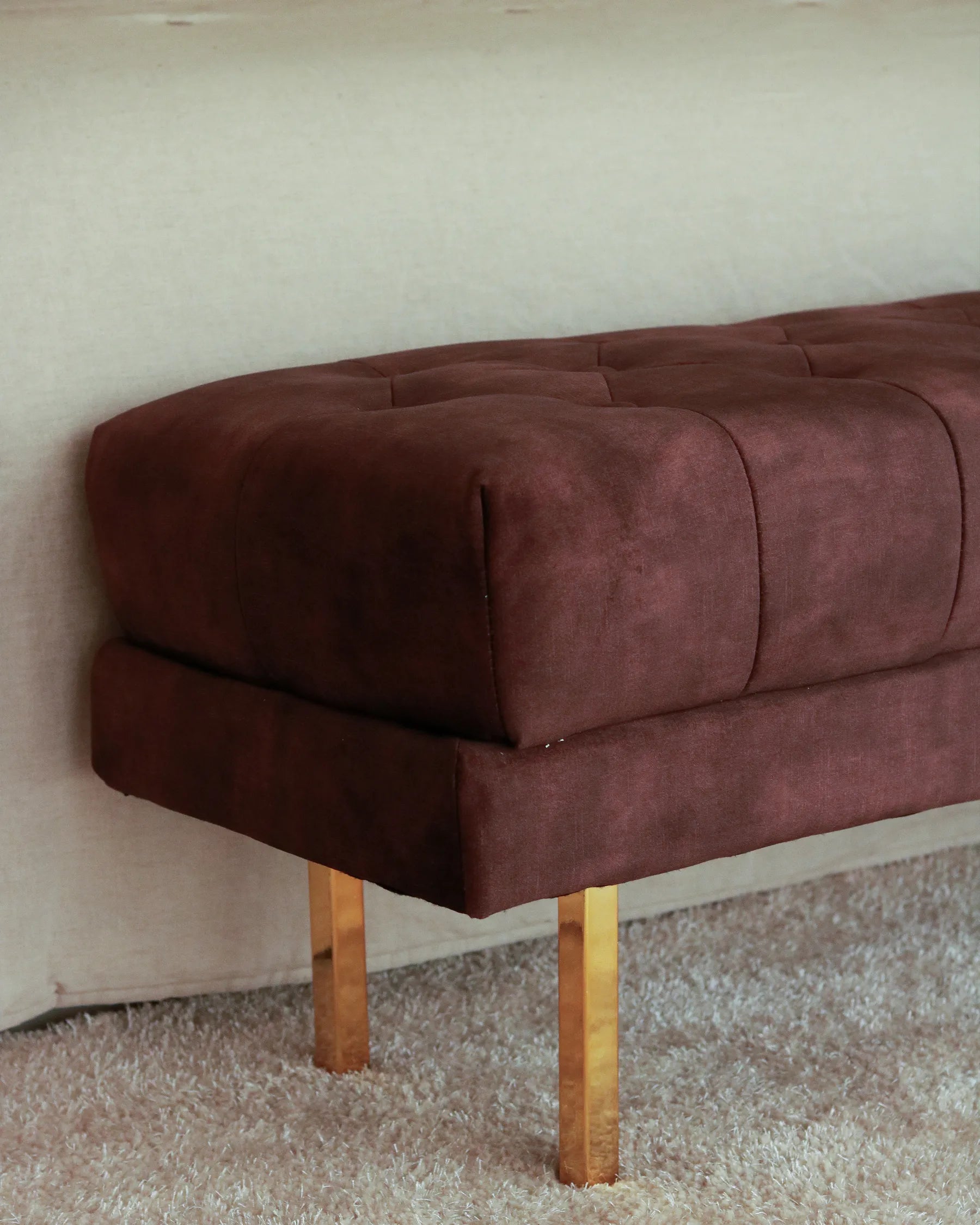 Bench ROSEVILLE Velvet Dark Brown