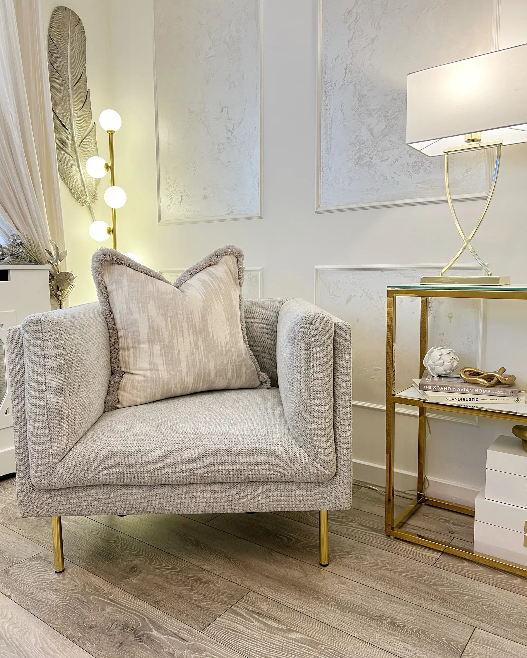 Armchair MOEN Fabric Light Grey