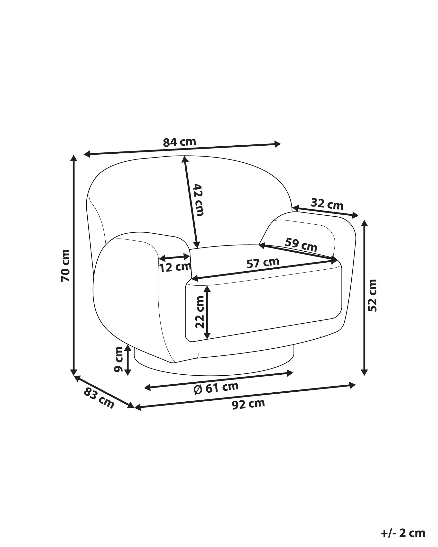 Armchair LEJRE Fabric Taupe