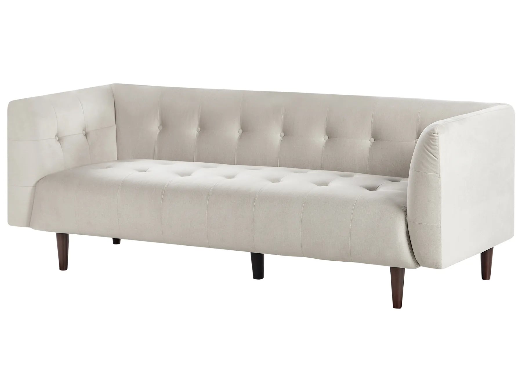 Sofa 3 Seater BYSKE Fabric Light Beige