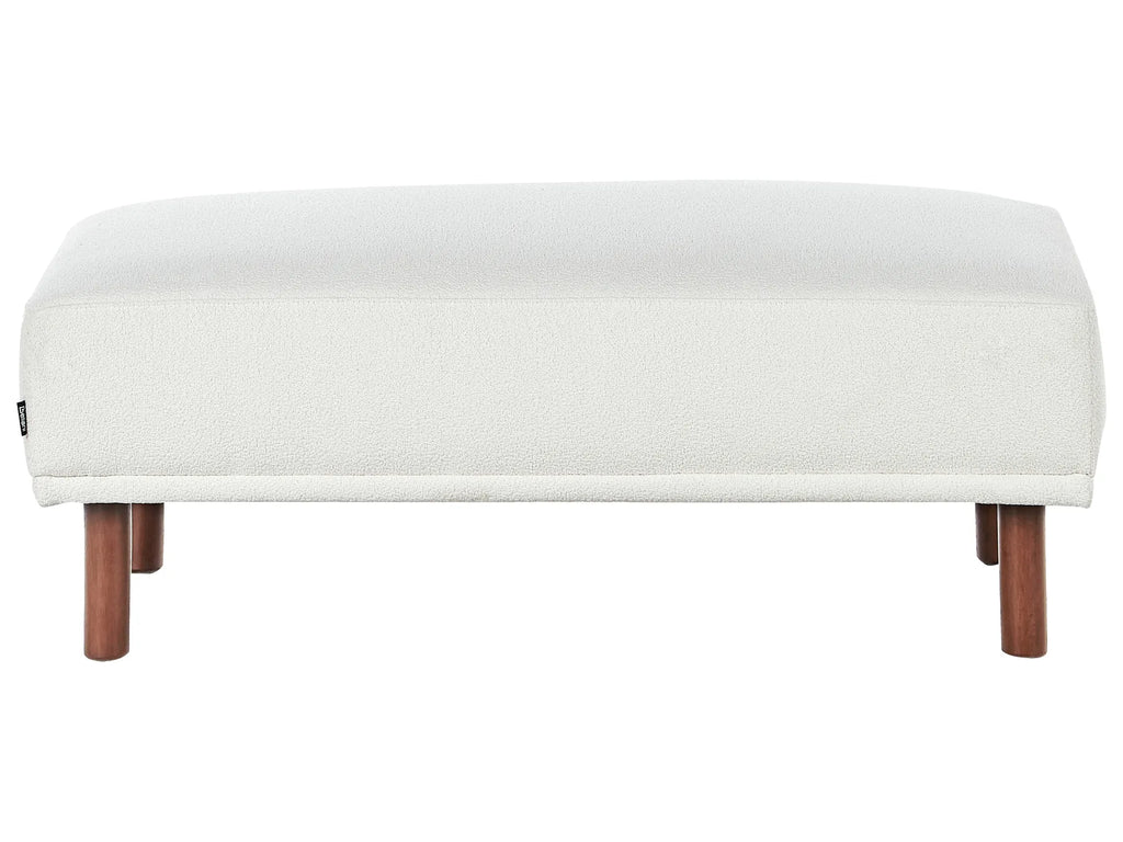 Corner Sofa 3 Seater HOLT Boucle White with Ottoman Left Hand