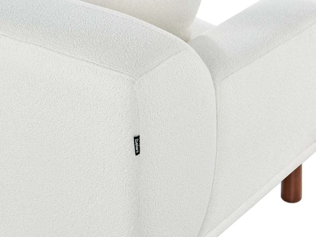 Corner Sofa 3 Seater HOLT Boucle White with Ottoman Left Hand