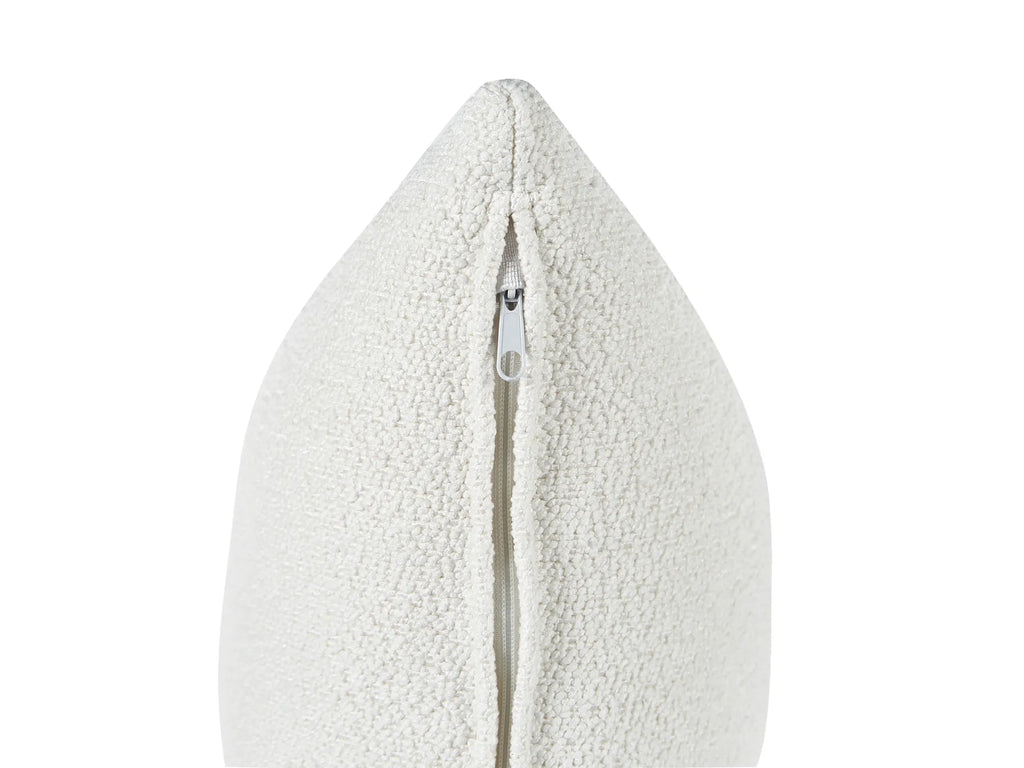 Corner Sofa 3 Seater HOLT Boucle White with Ottoman Left Hand