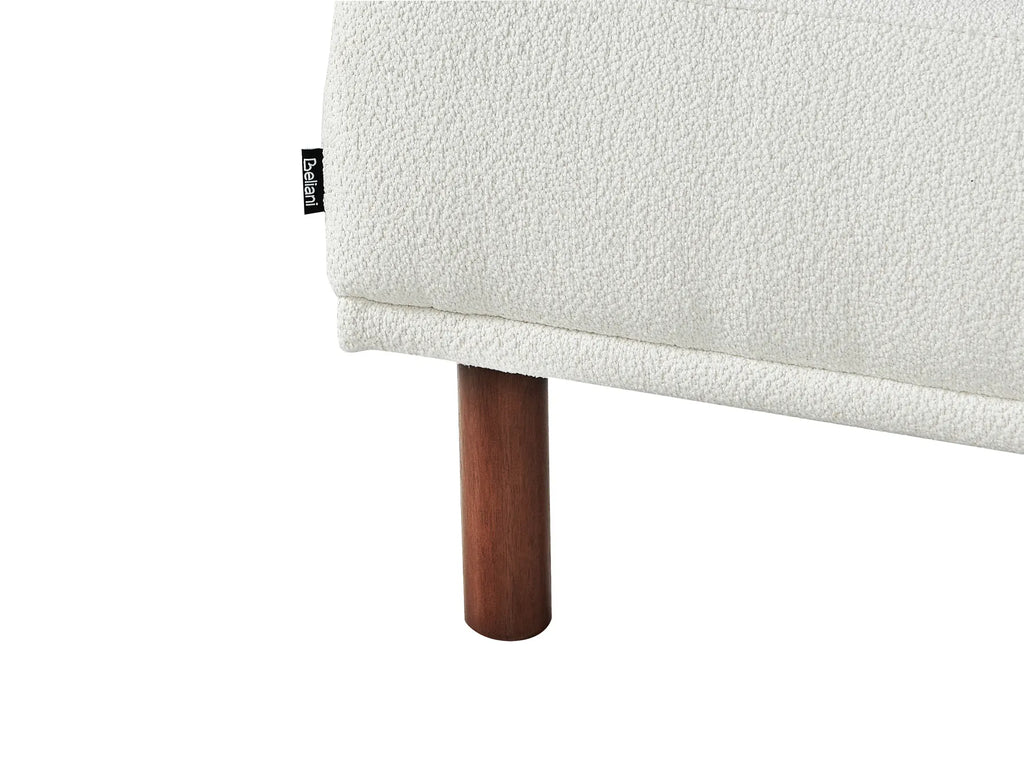 Corner Sofa 3 Seater HOLT Boucle White with Ottoman Left Hand