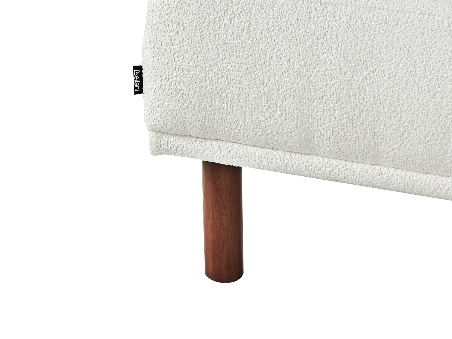 Corner Sofa 3 Seater HOLT Boucle White with Ottoman Left Hand