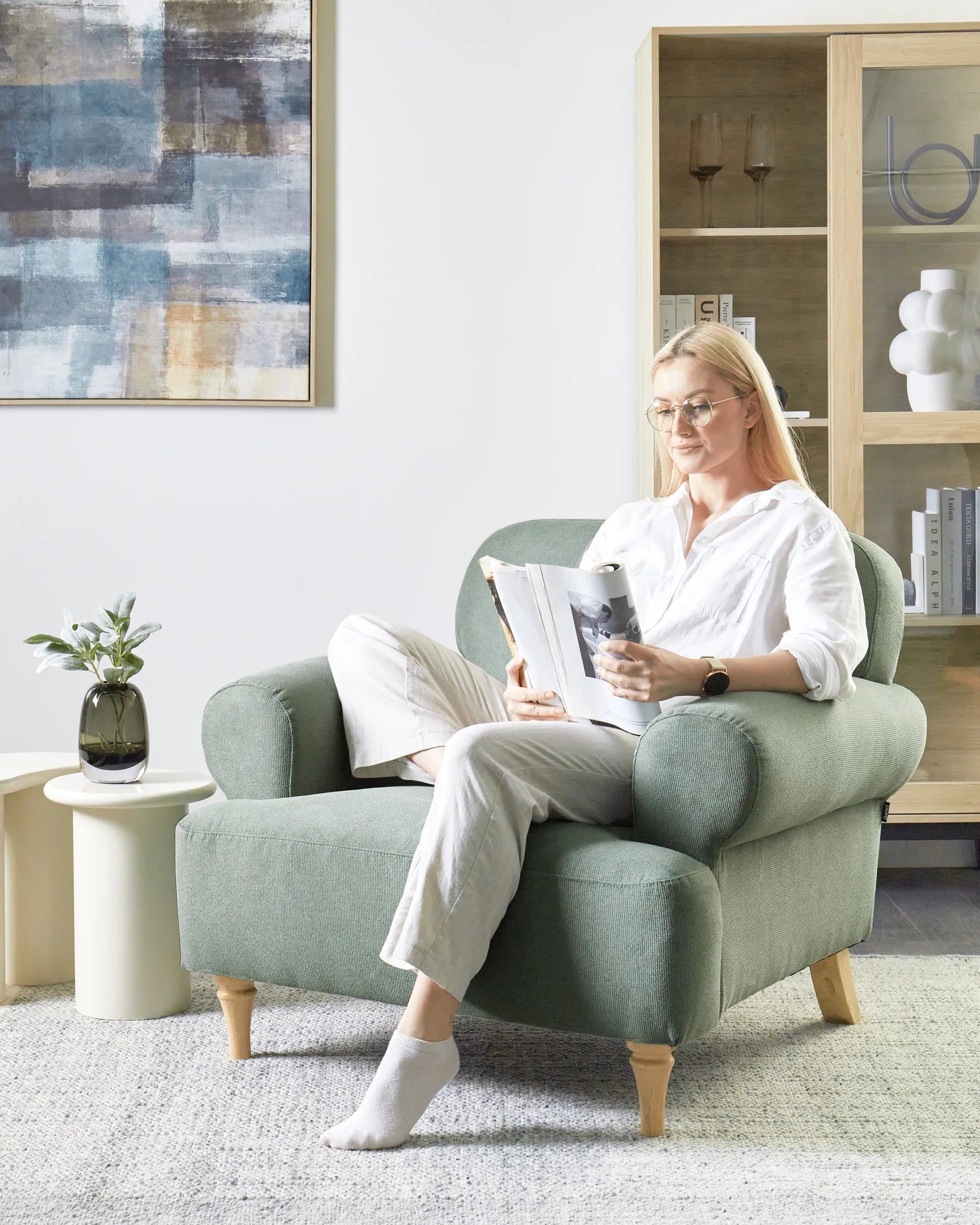 Armchair KIBERG Fabric Light Green