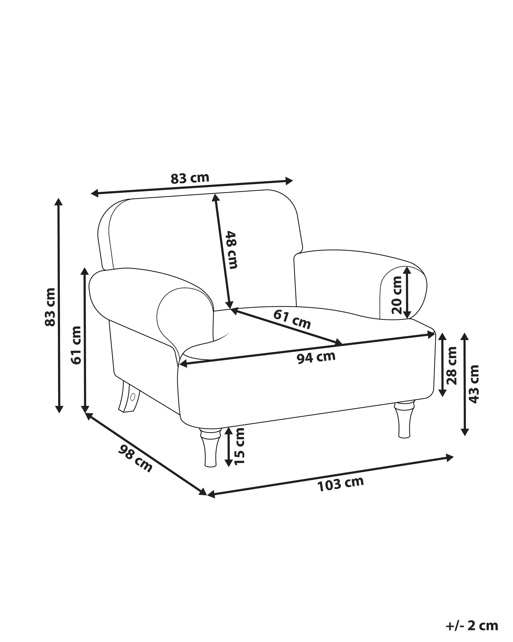 Armchair KIBERG Fabric Light Green