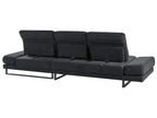 Corner Sofa 4 Seater IKAST Fabric Black Left Hand