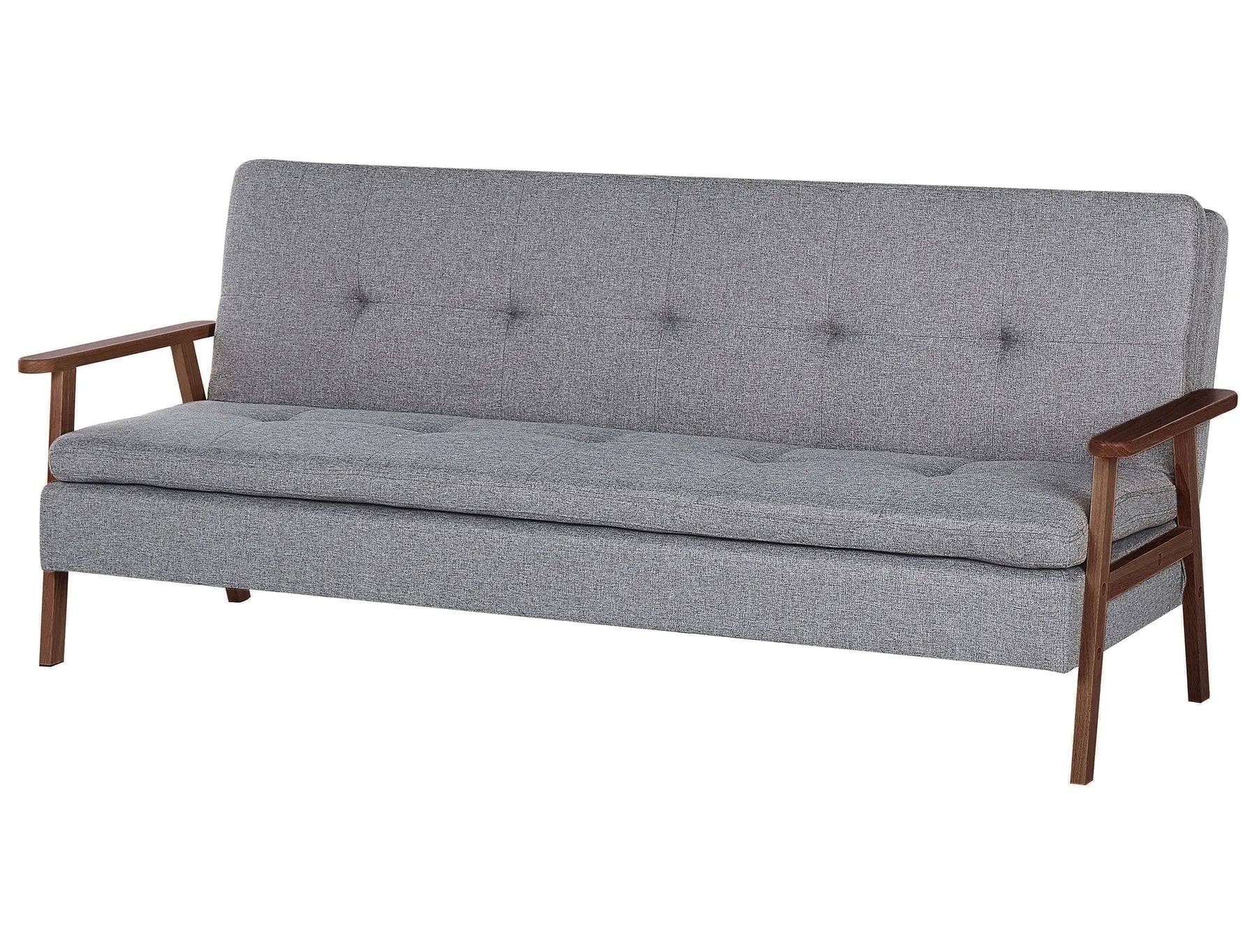 Sofa Bed 3 Seater TJORN Fabric Light Grey
