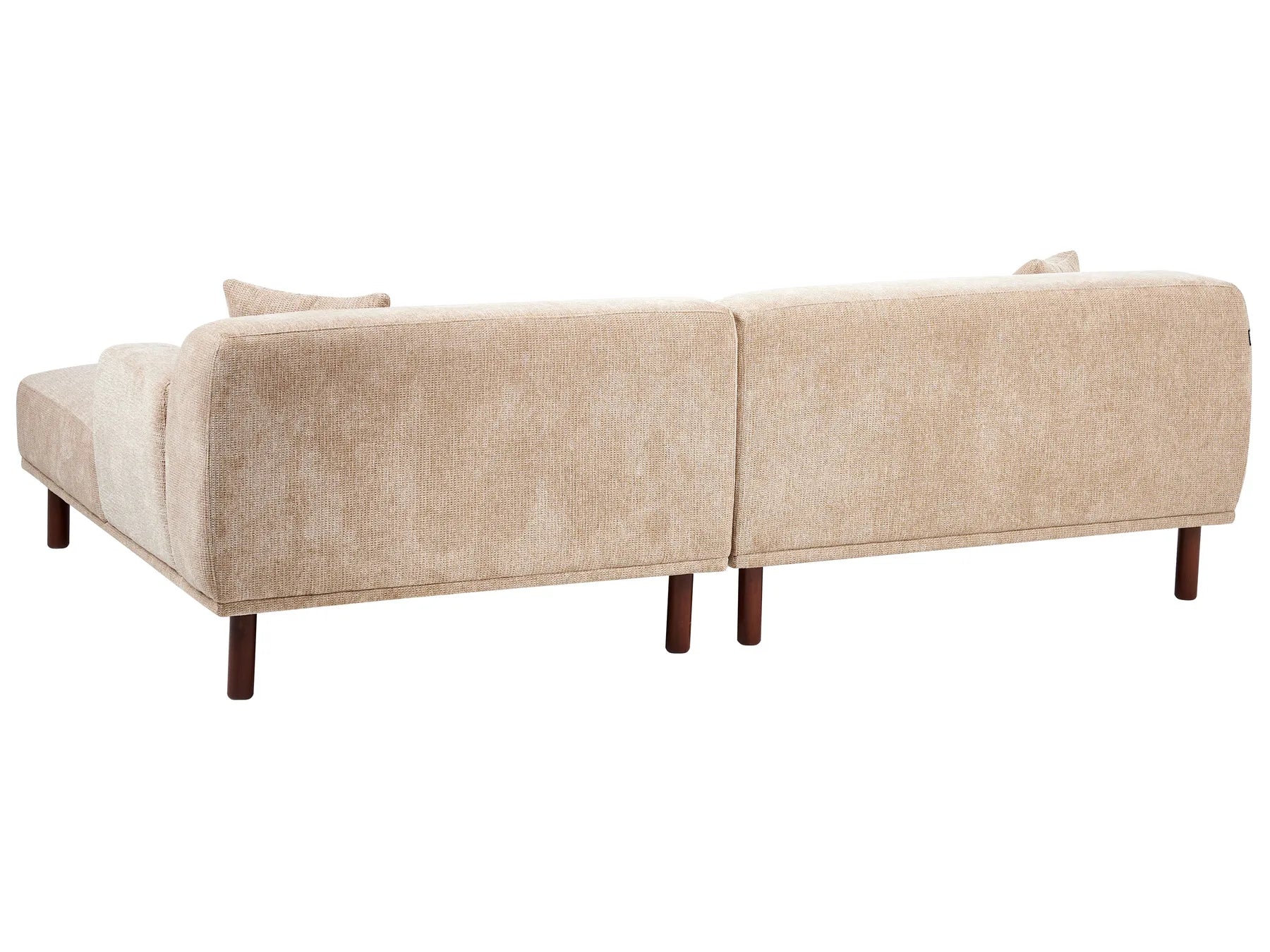Corner Sofa 3 Seater HOLT Fabric Beige Left Hand