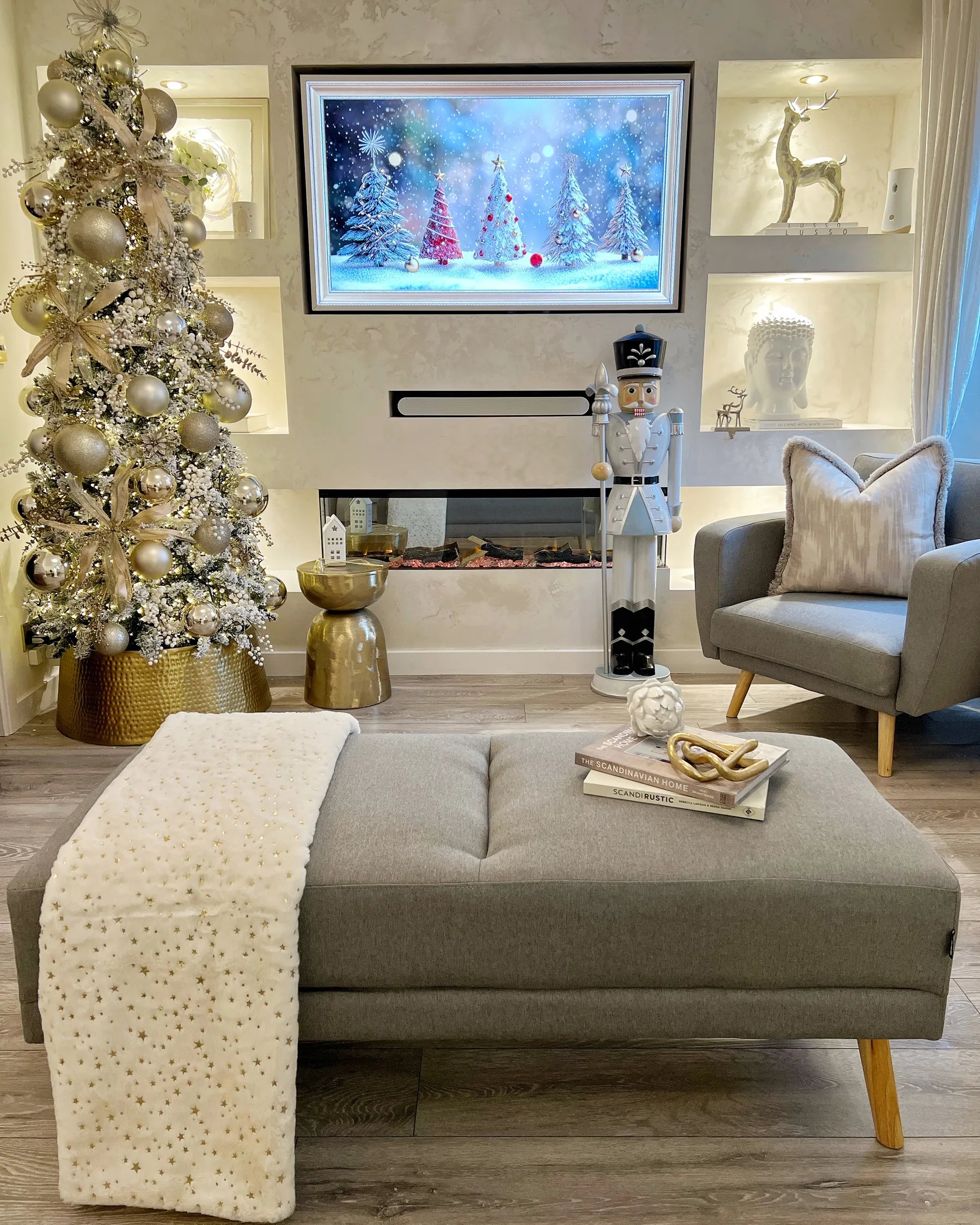 Recliner Chair FLORLI Fabric Light Grey