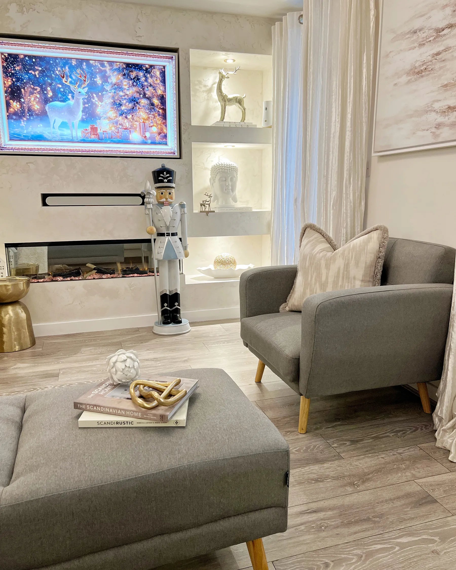 Recliner Chair FLORLI Fabric Light Grey